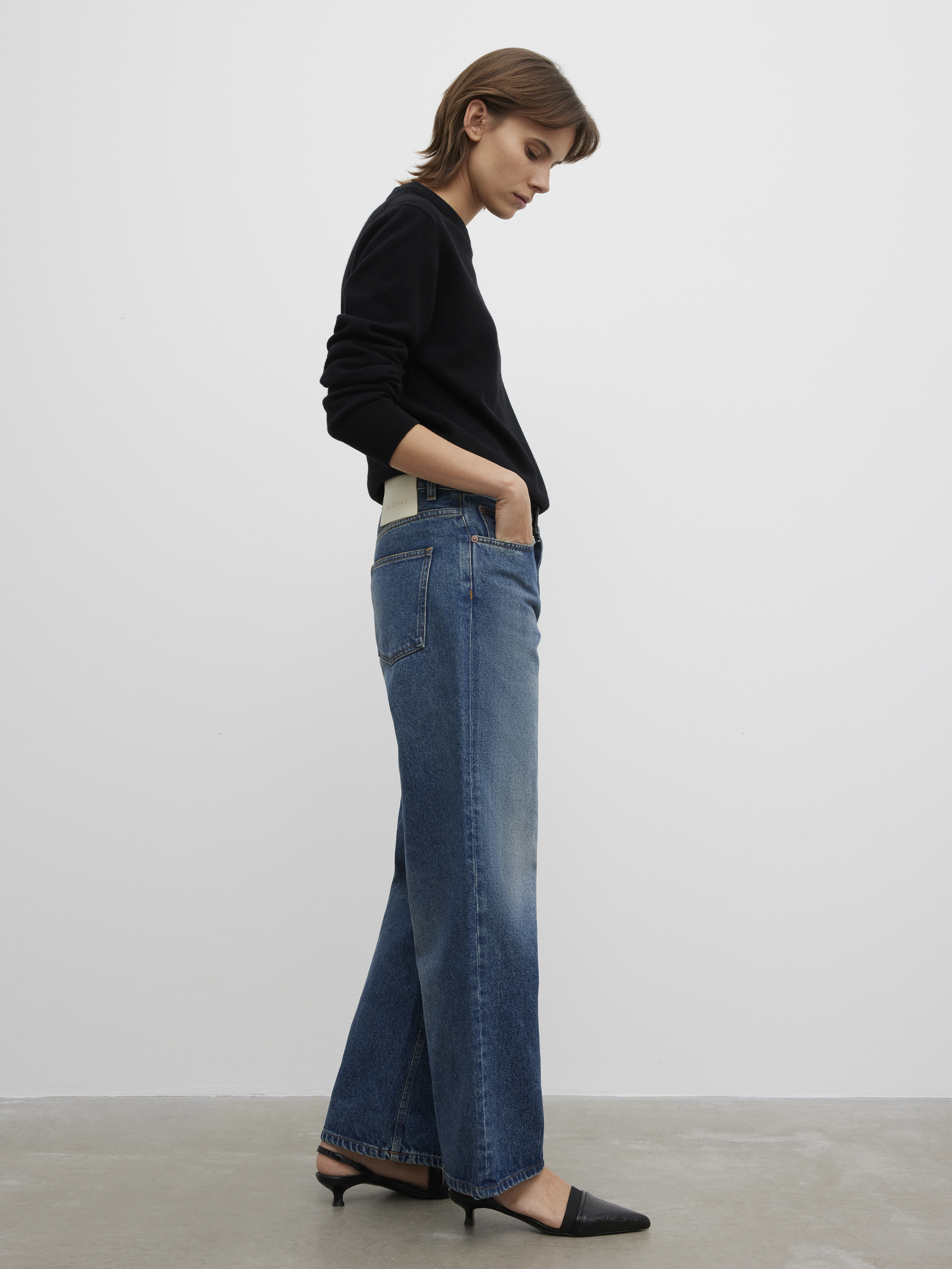 House Of Dagmar Cropped Denim In Blue