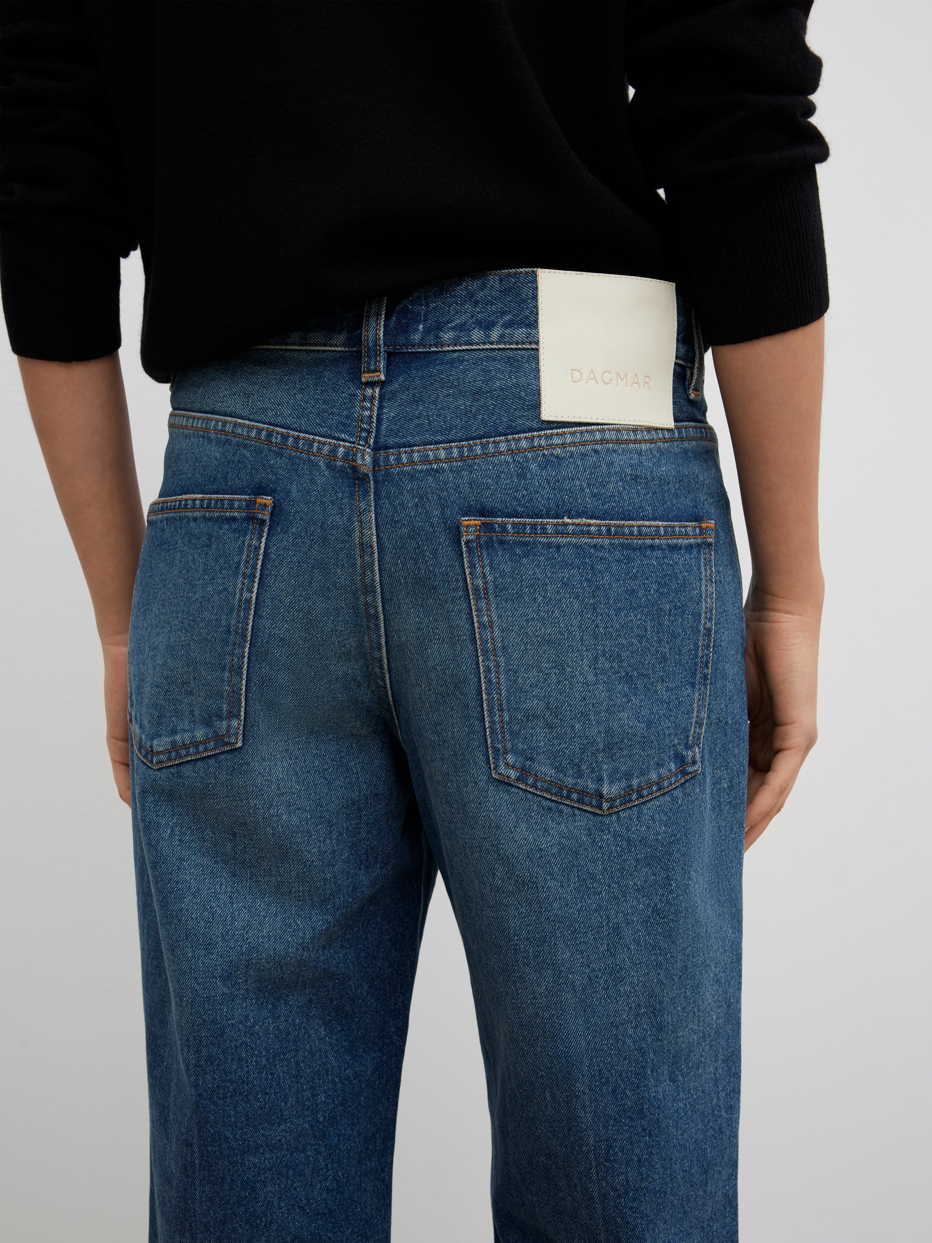 House Of Dagmar Cropped Denim In Blue