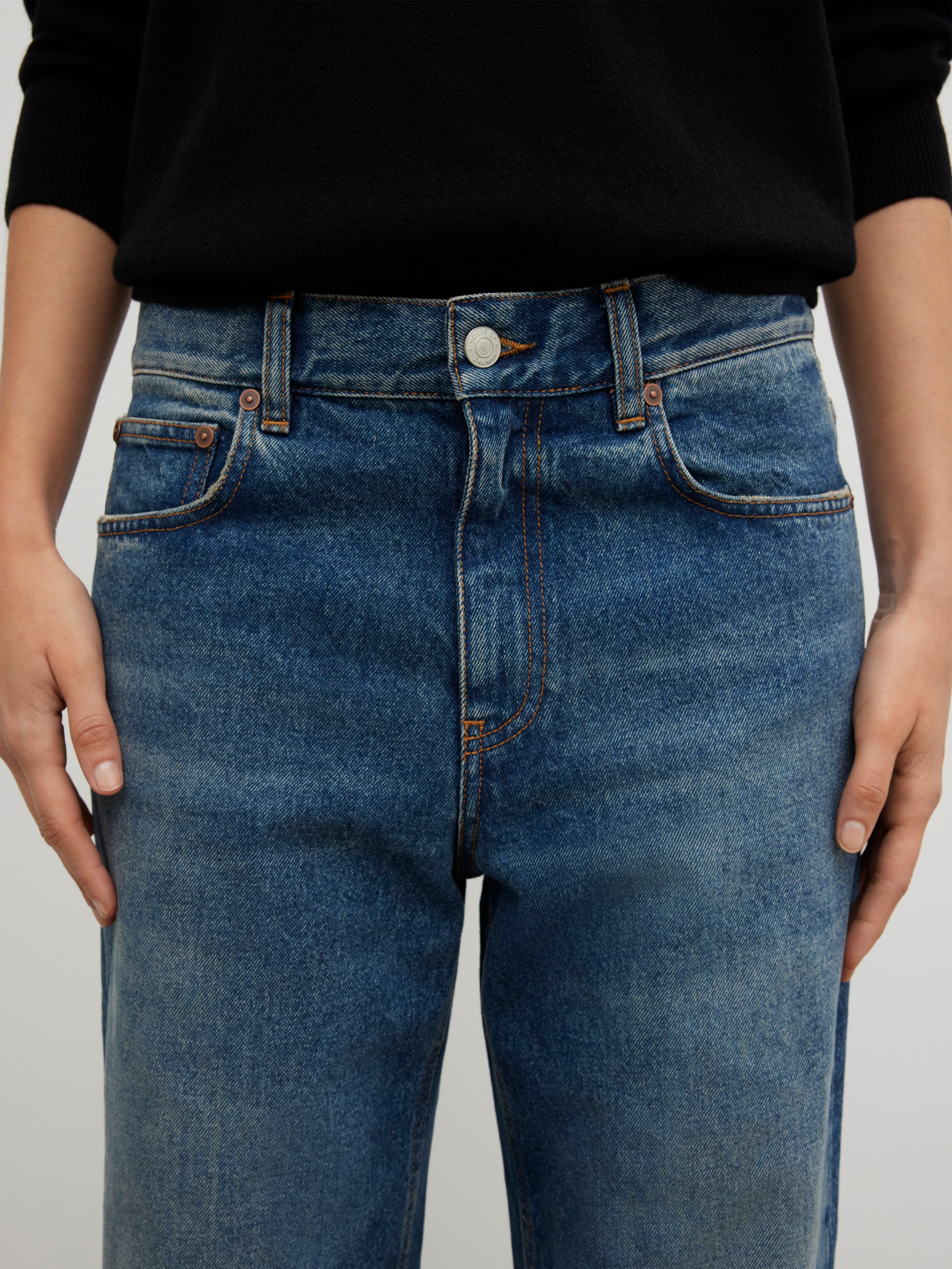 House Of Dagmar Cropped Denim In Blue