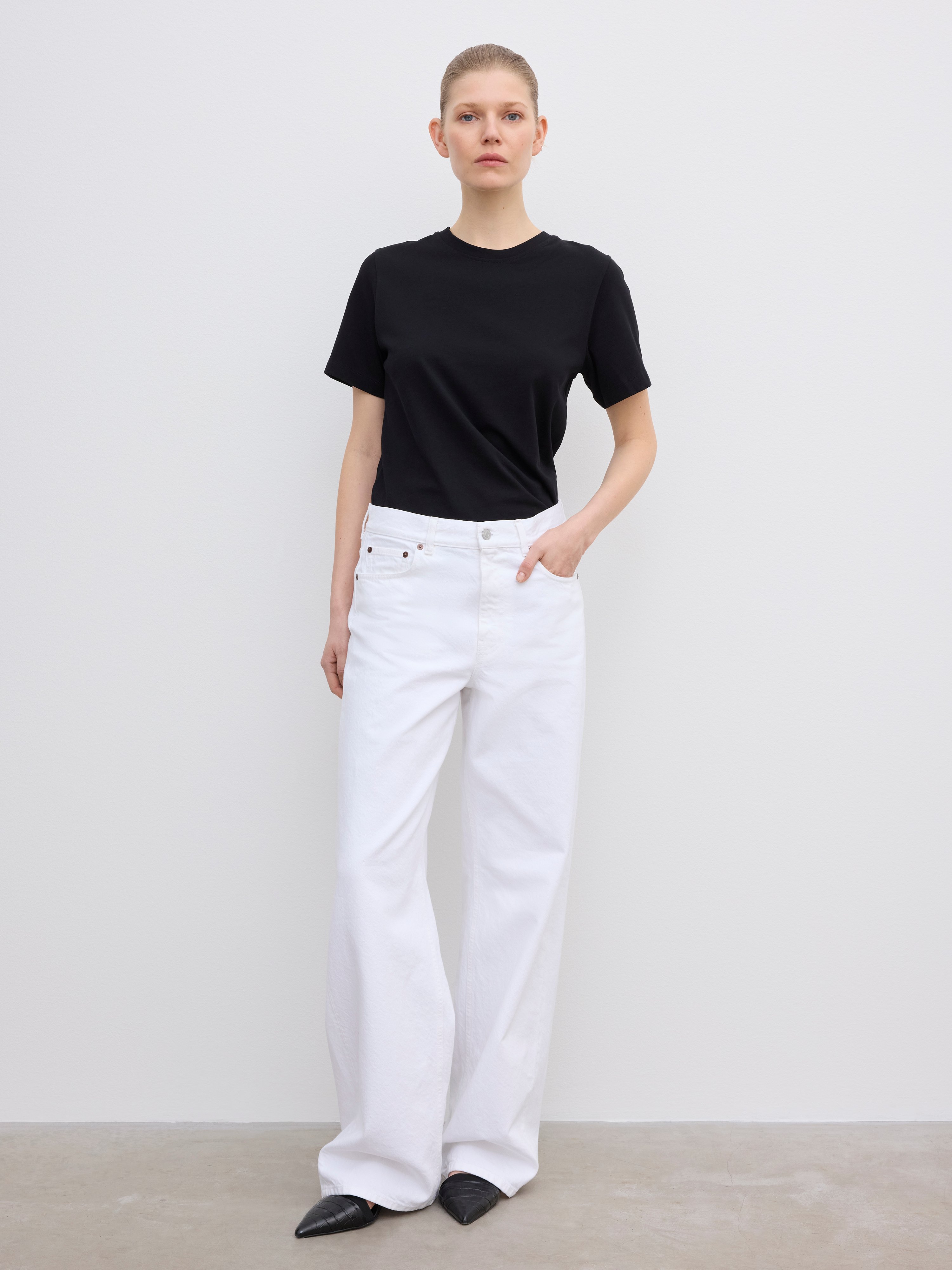 House Of Dagmar Baggy Fit Denim In White