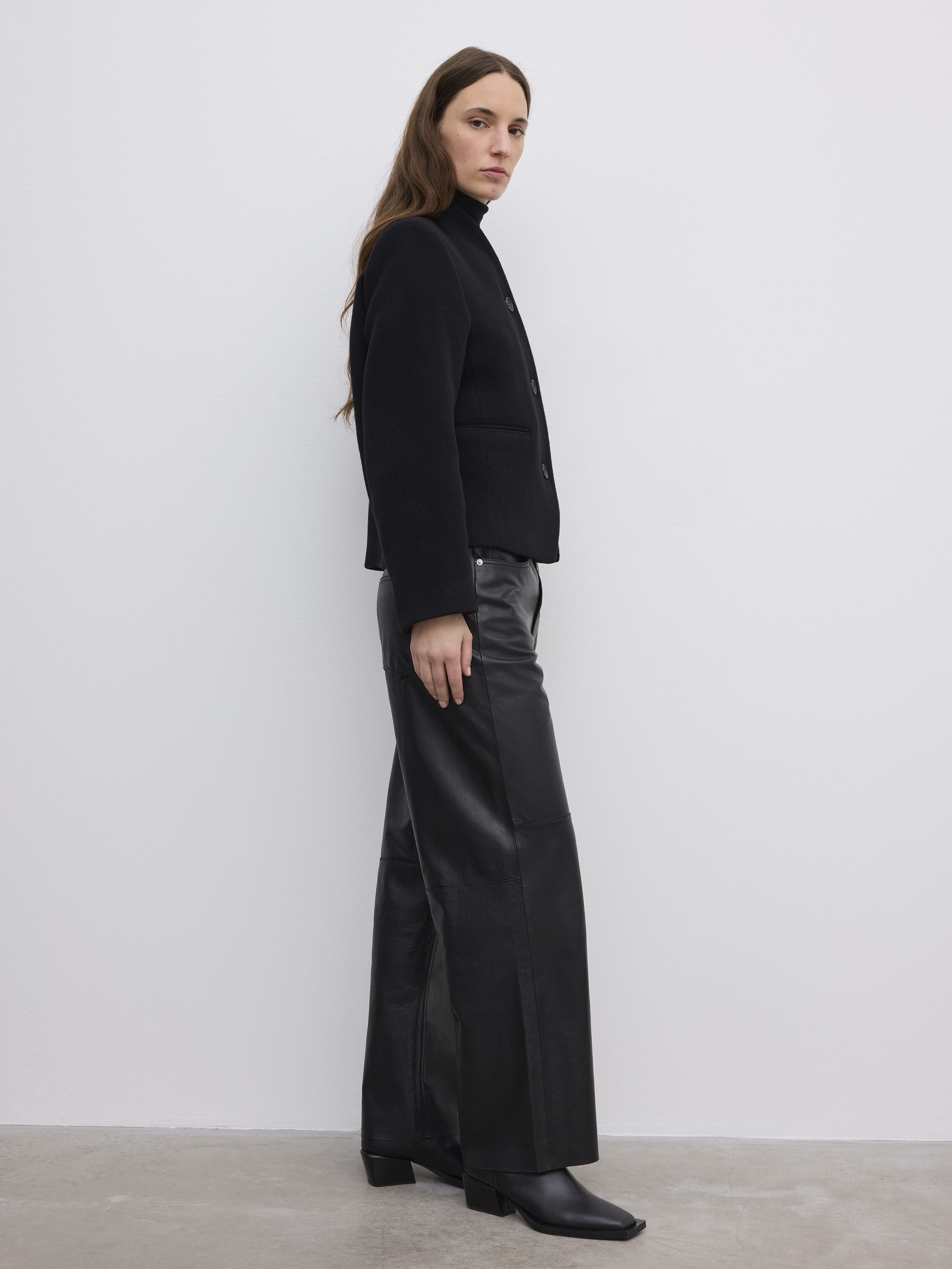 House Of Dagmar Short Curved Jacket In Black