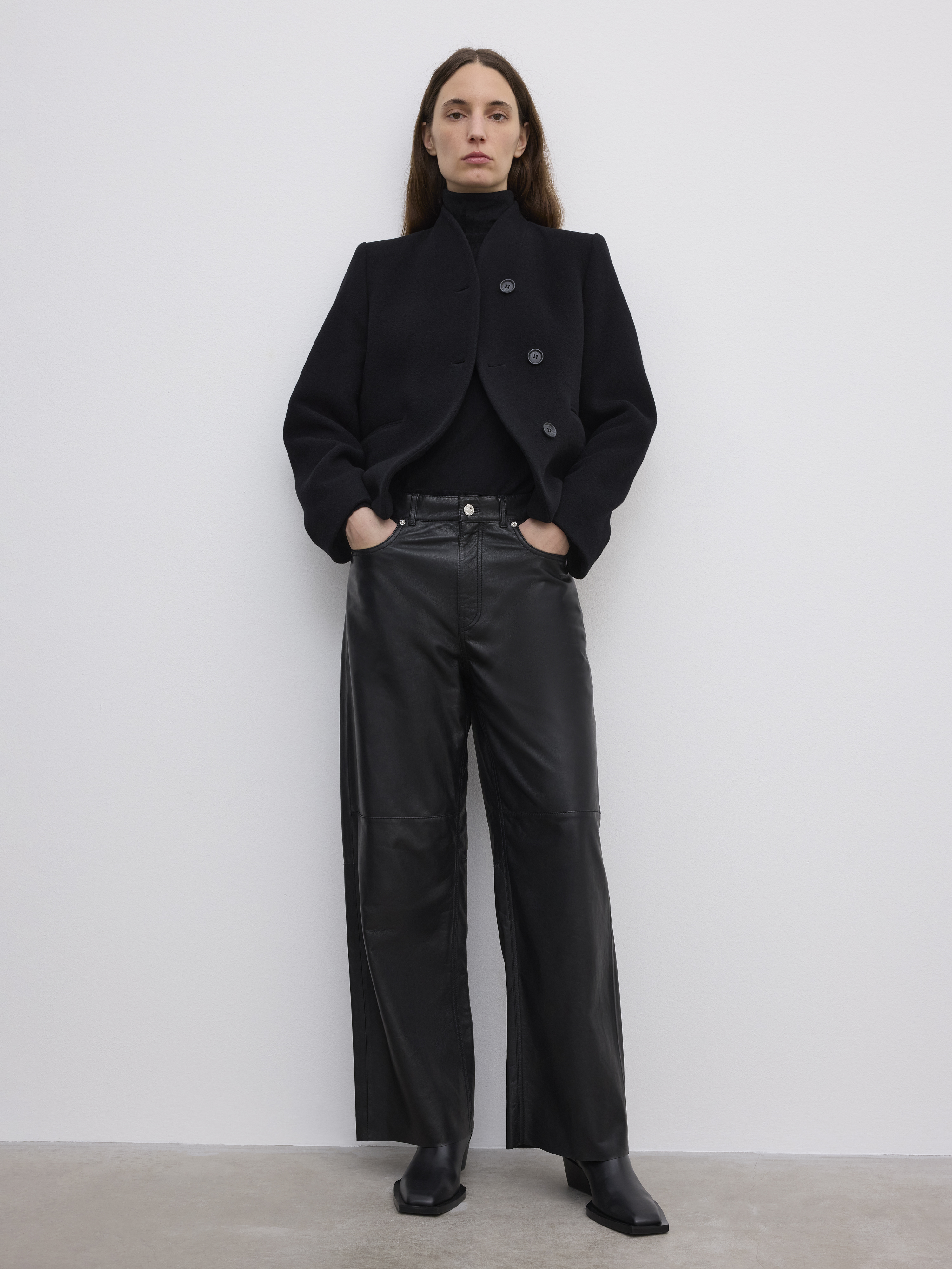 House Of Dagmar Short Curved Jacket In Black