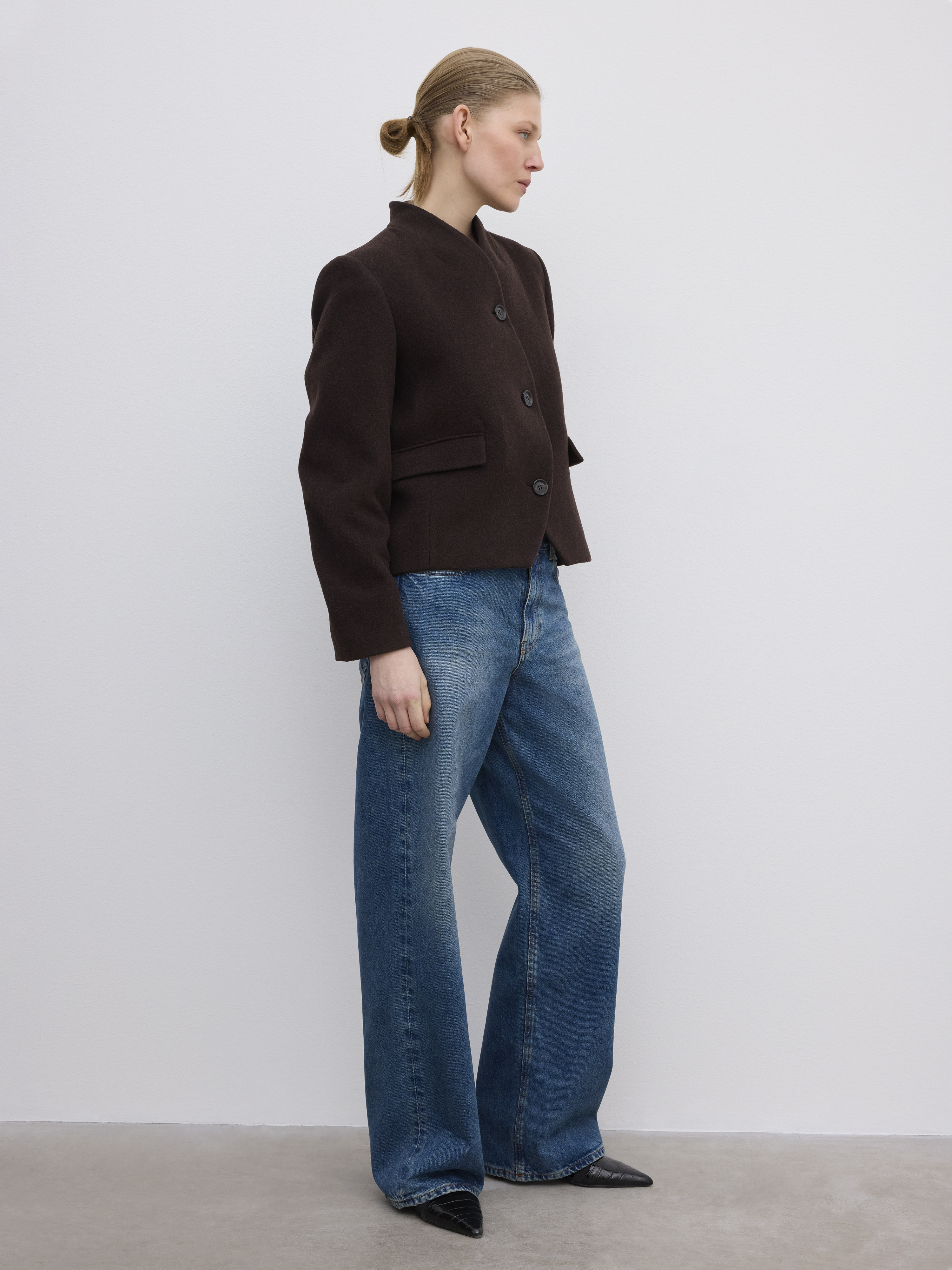 House Of Dagmar Short Curved Jacket In Brown