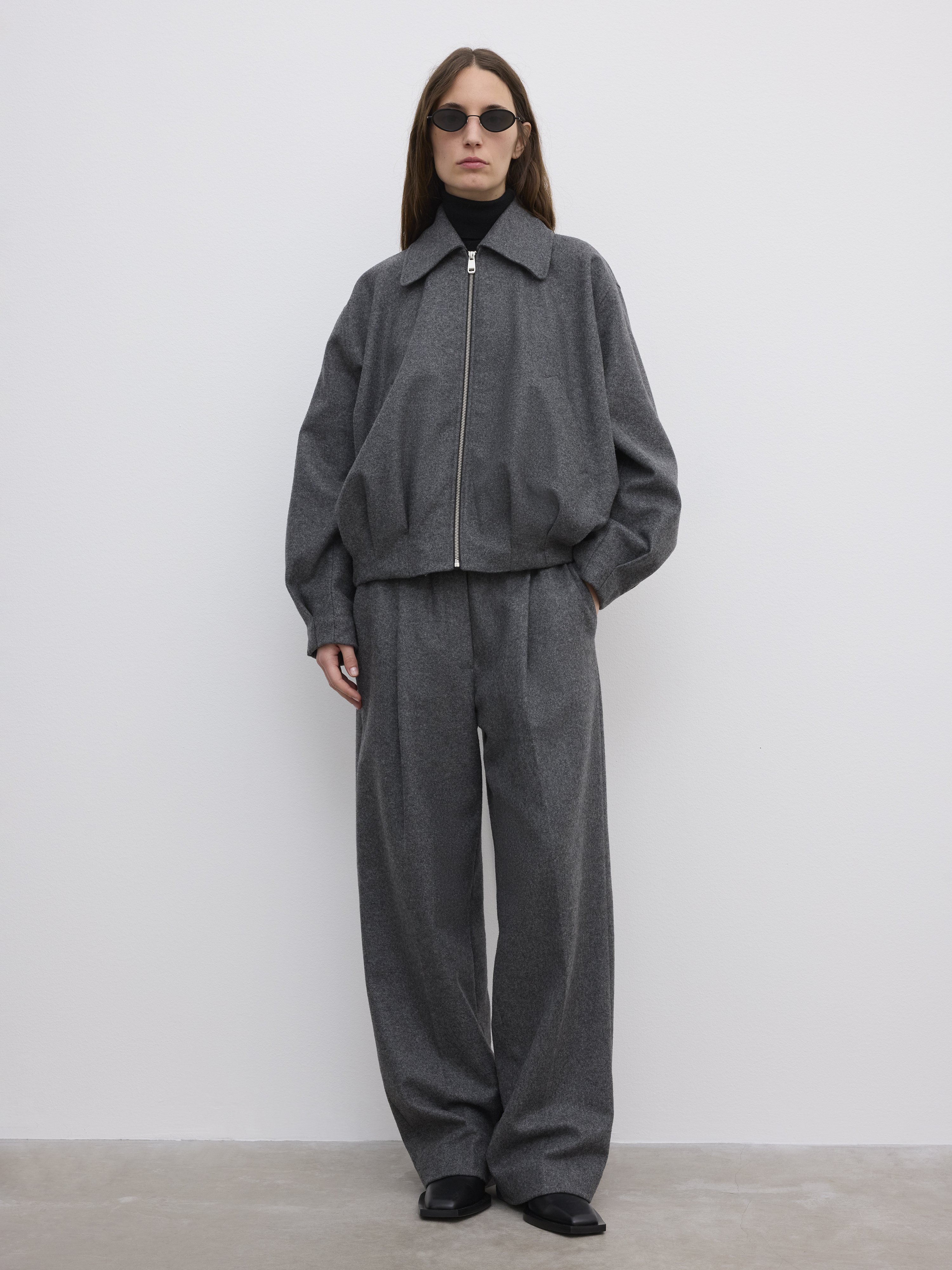 House Of Dagmar Wool Felt Blouson In Gray