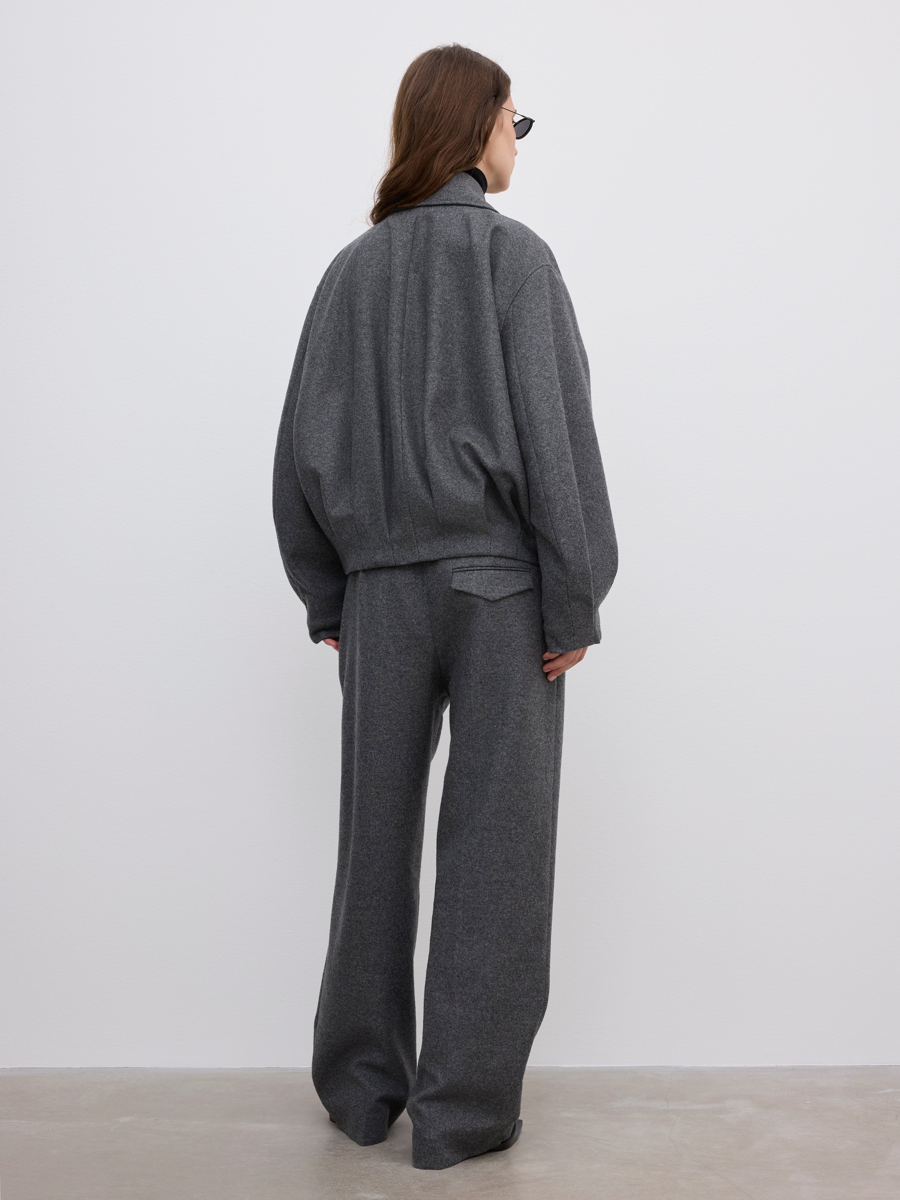 House Of Dagmar Wool Felt Blouson In Gray