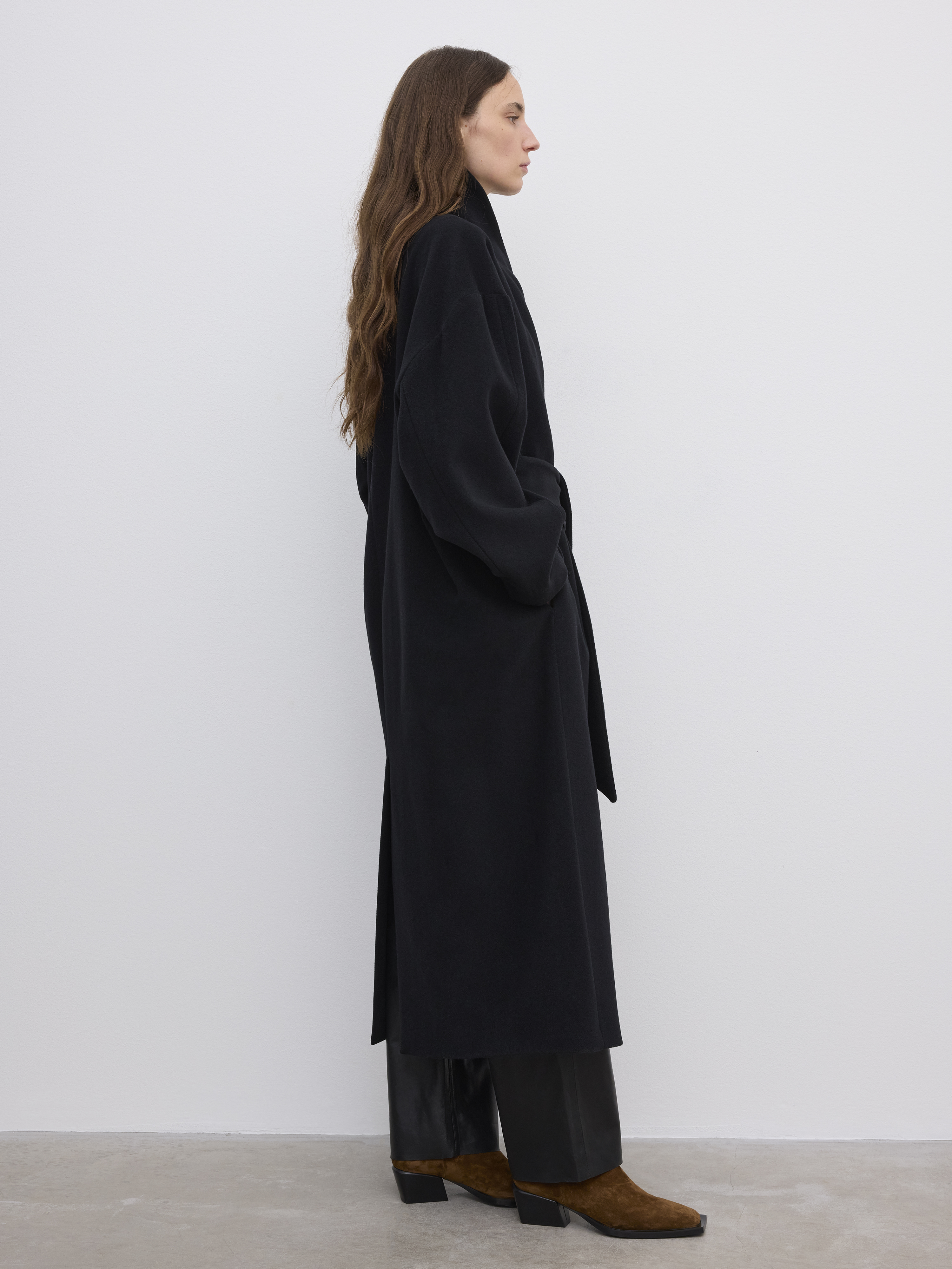 House Of Dagmar Relaxed Wool Coat In Black