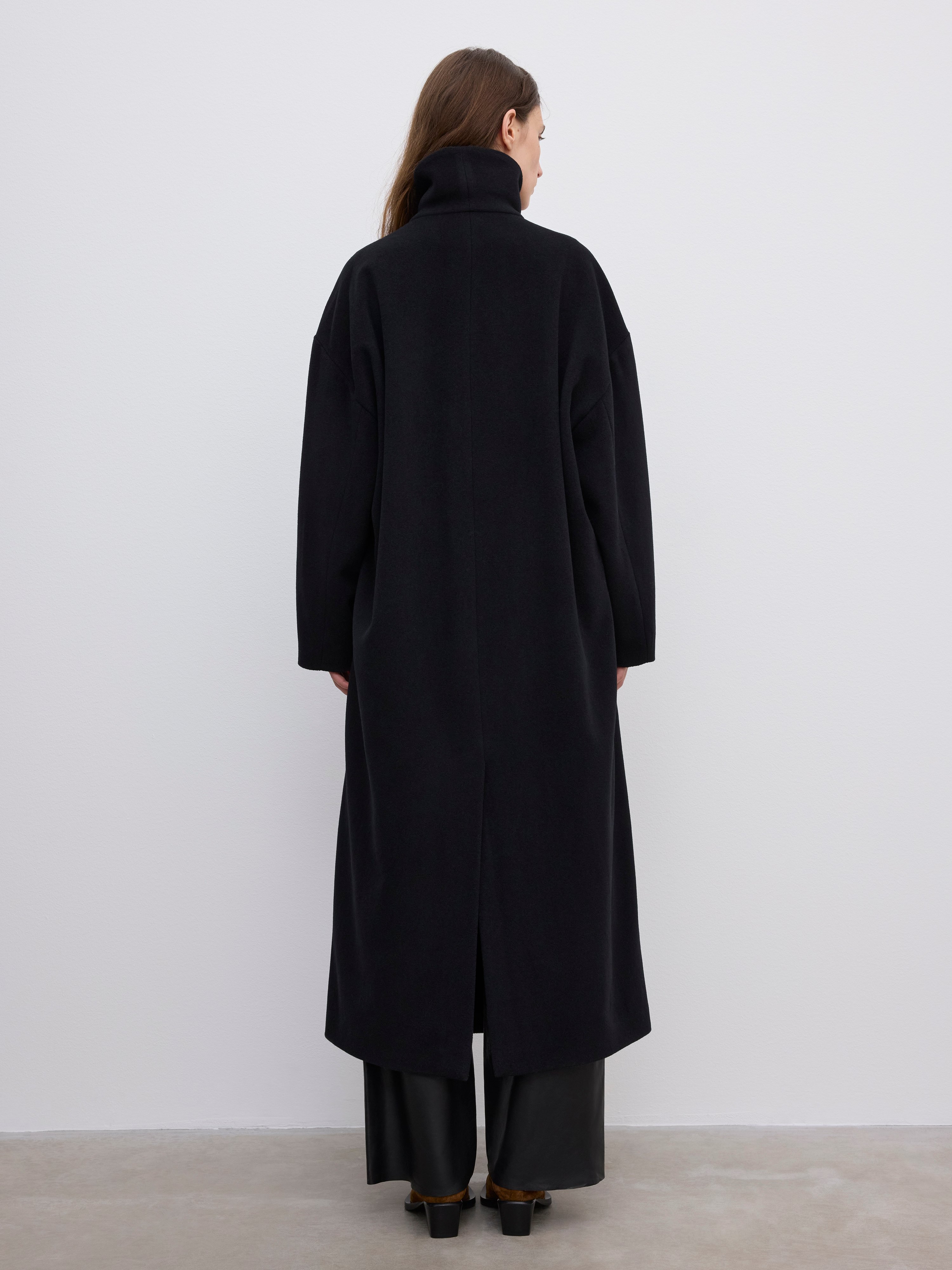 House Of Dagmar Relaxed Wool Coat In Black