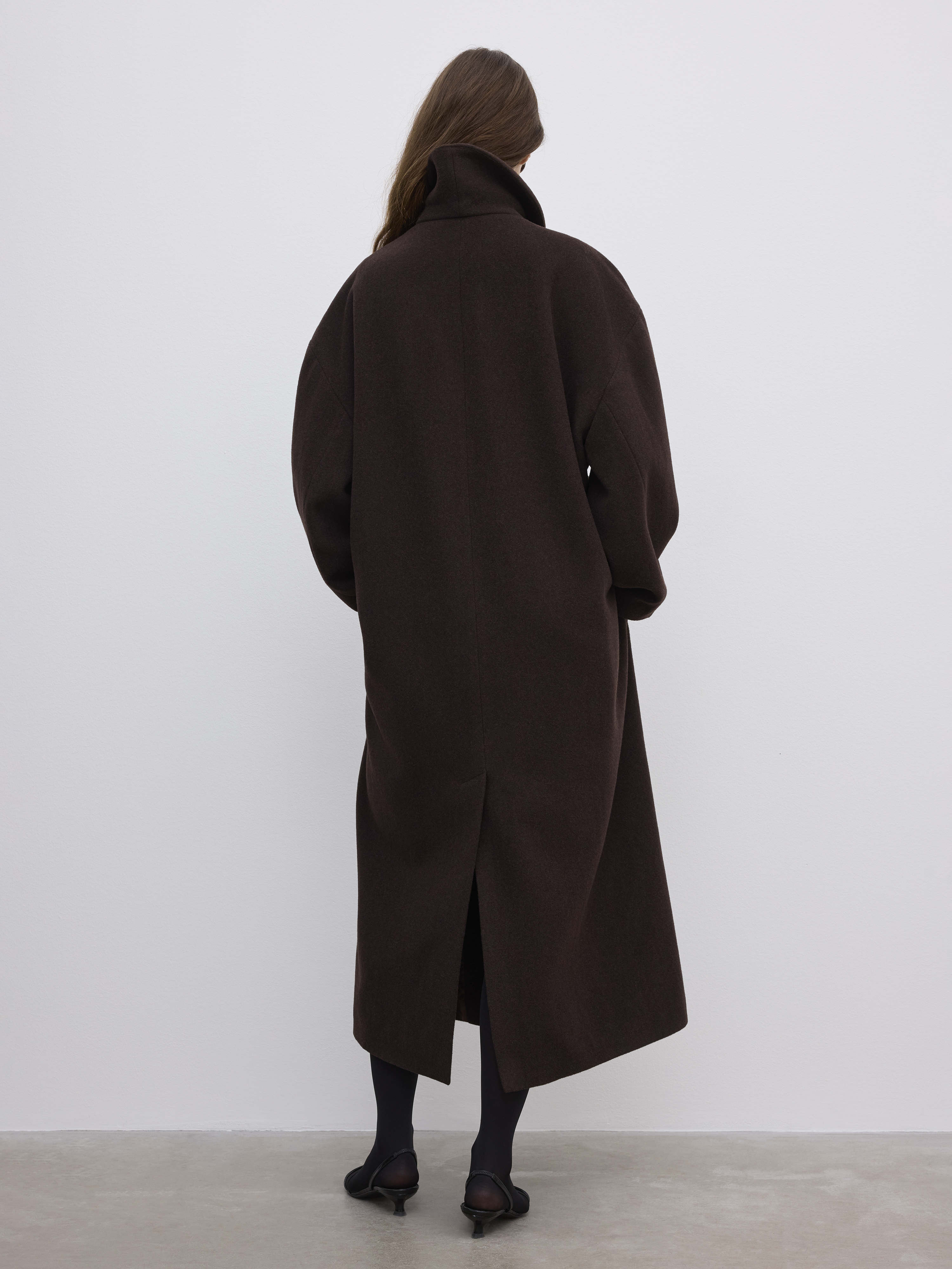 House Of Dagmar Relaxed Wool Coat In Brown