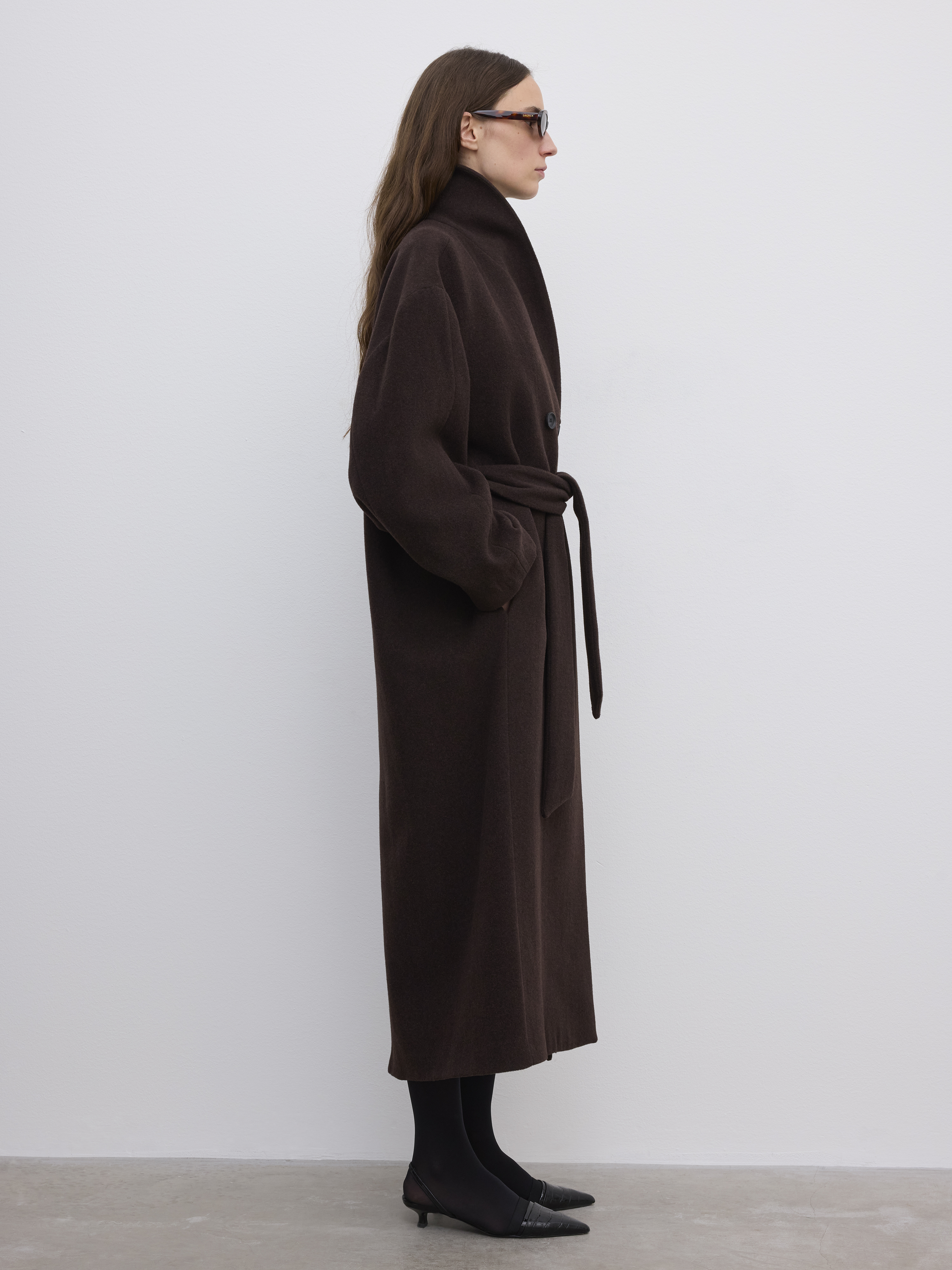 House Of Dagmar Relaxed Wool Coat In Brown