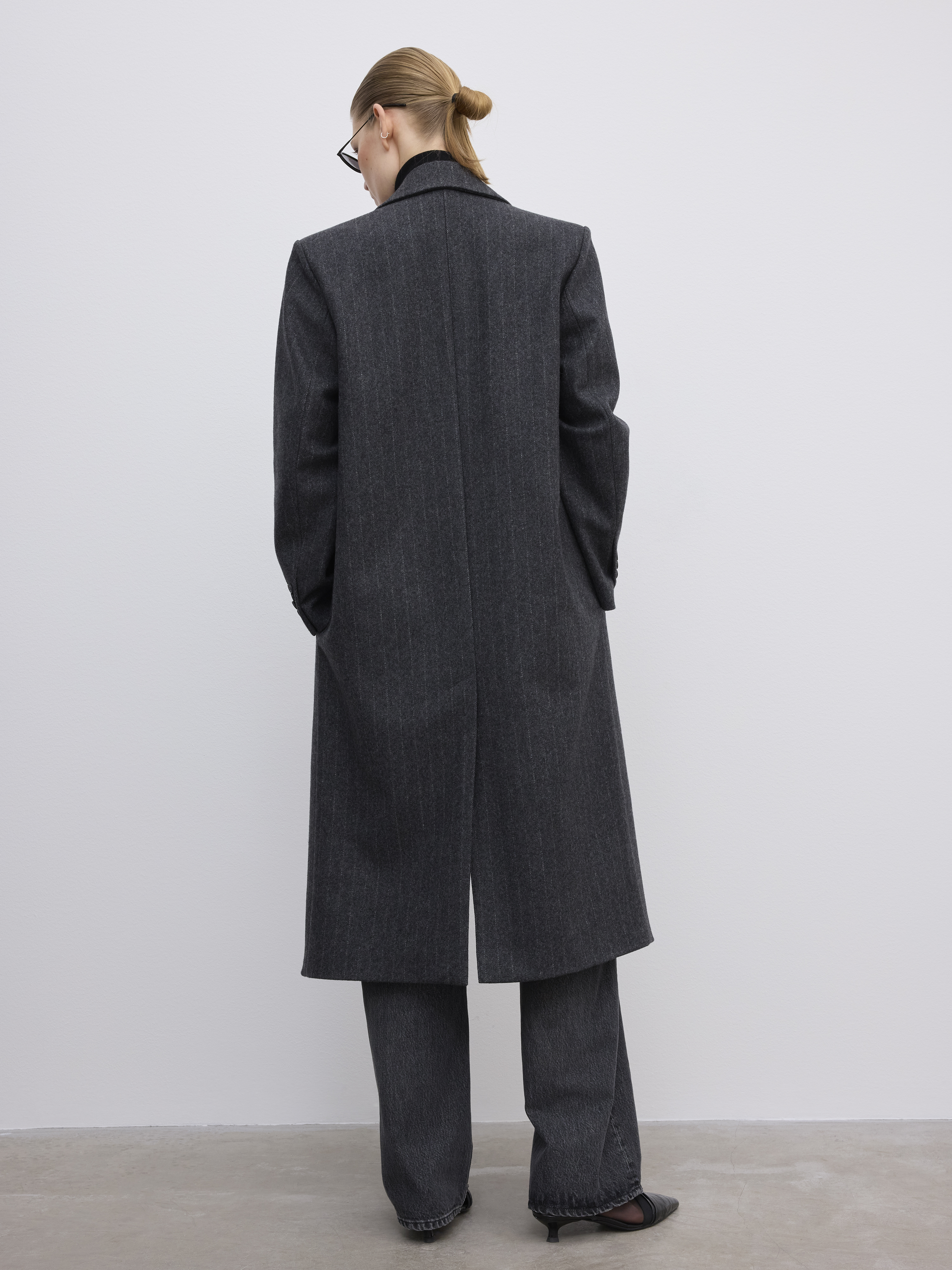 House Of Dagmar Db Pinstripe Coat In Gray