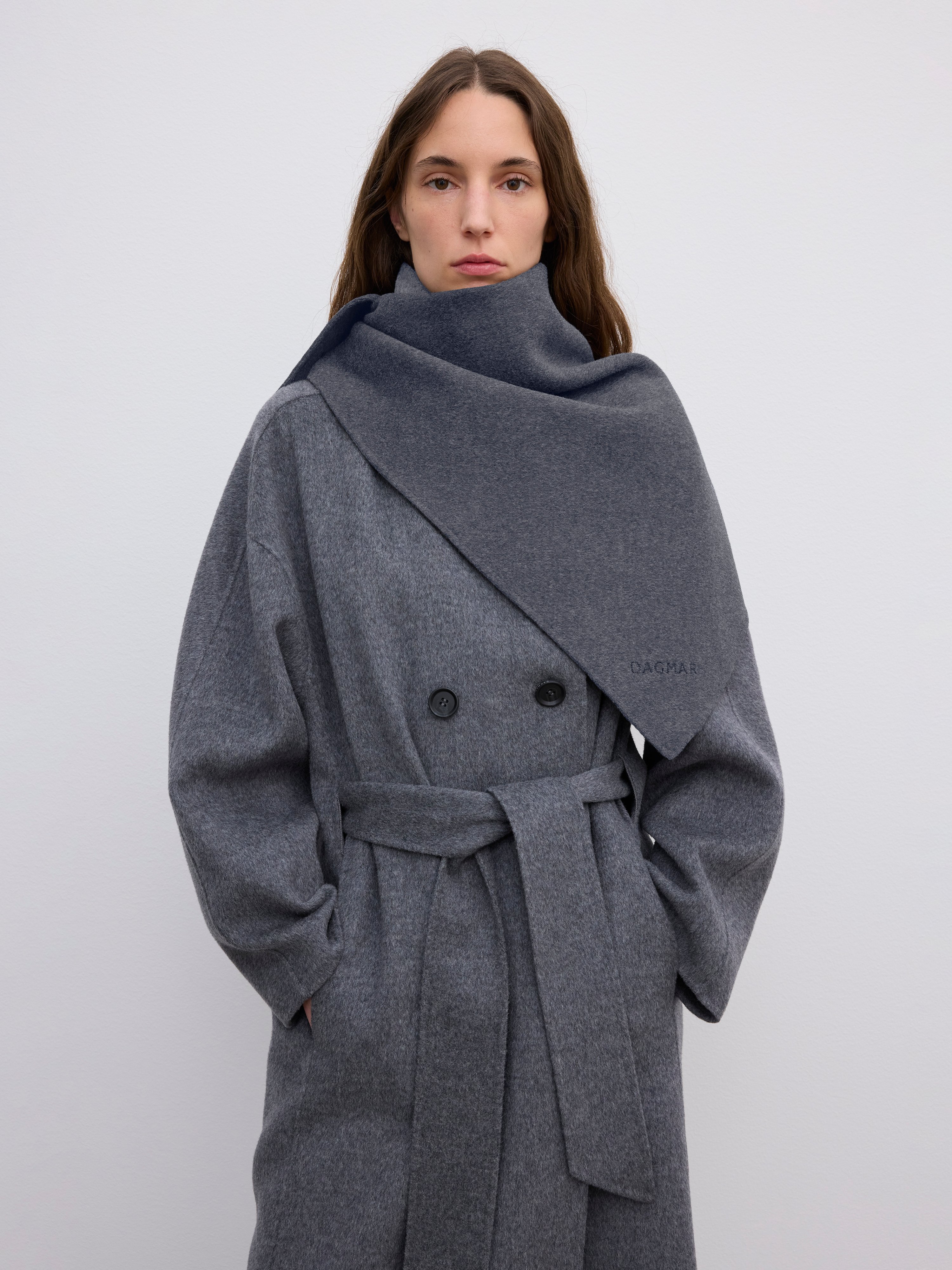 House Of Dagmar Doublé Scarf In Gray
