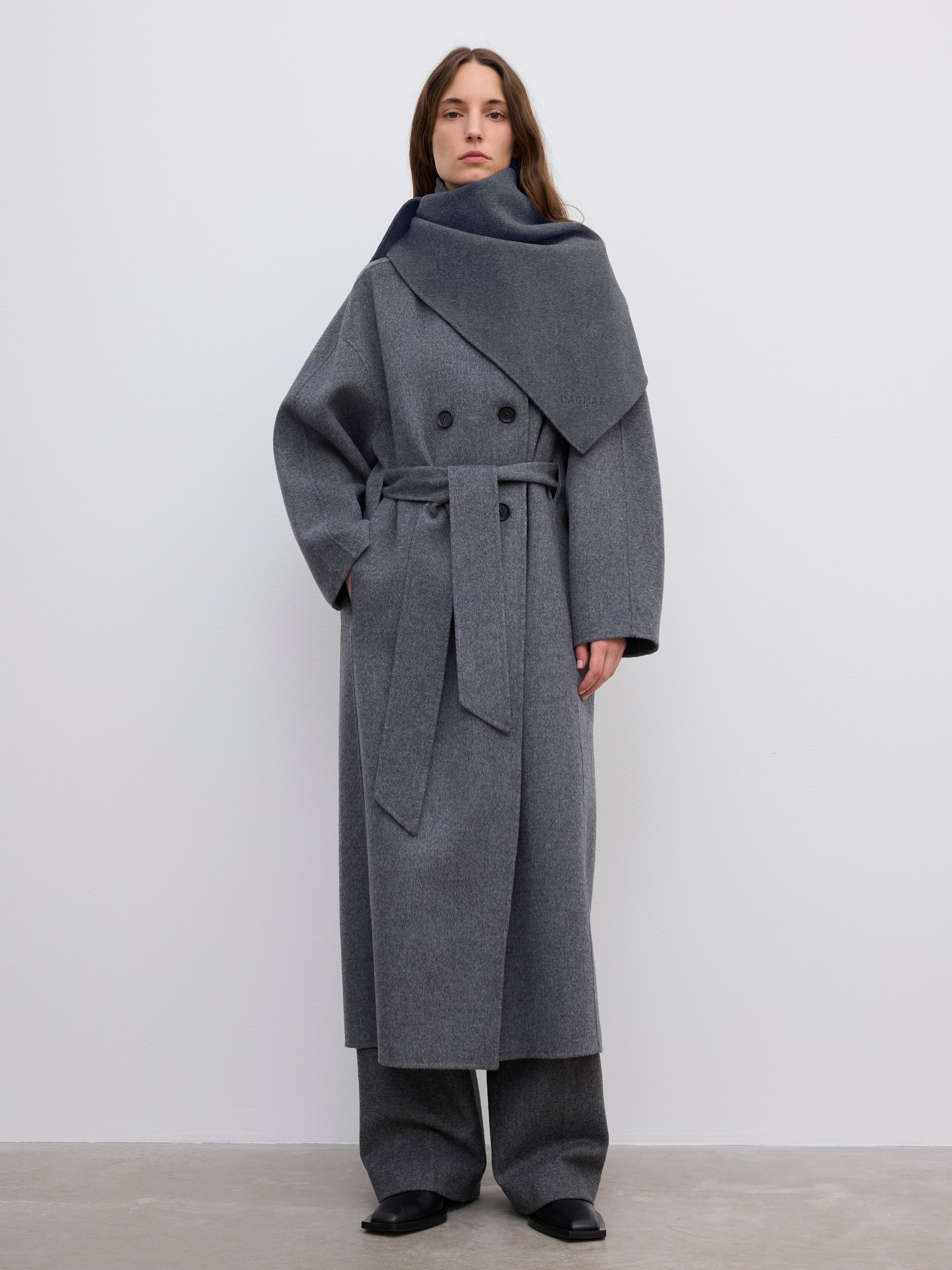 House Of Dagmar Doublé Scarf In Gray