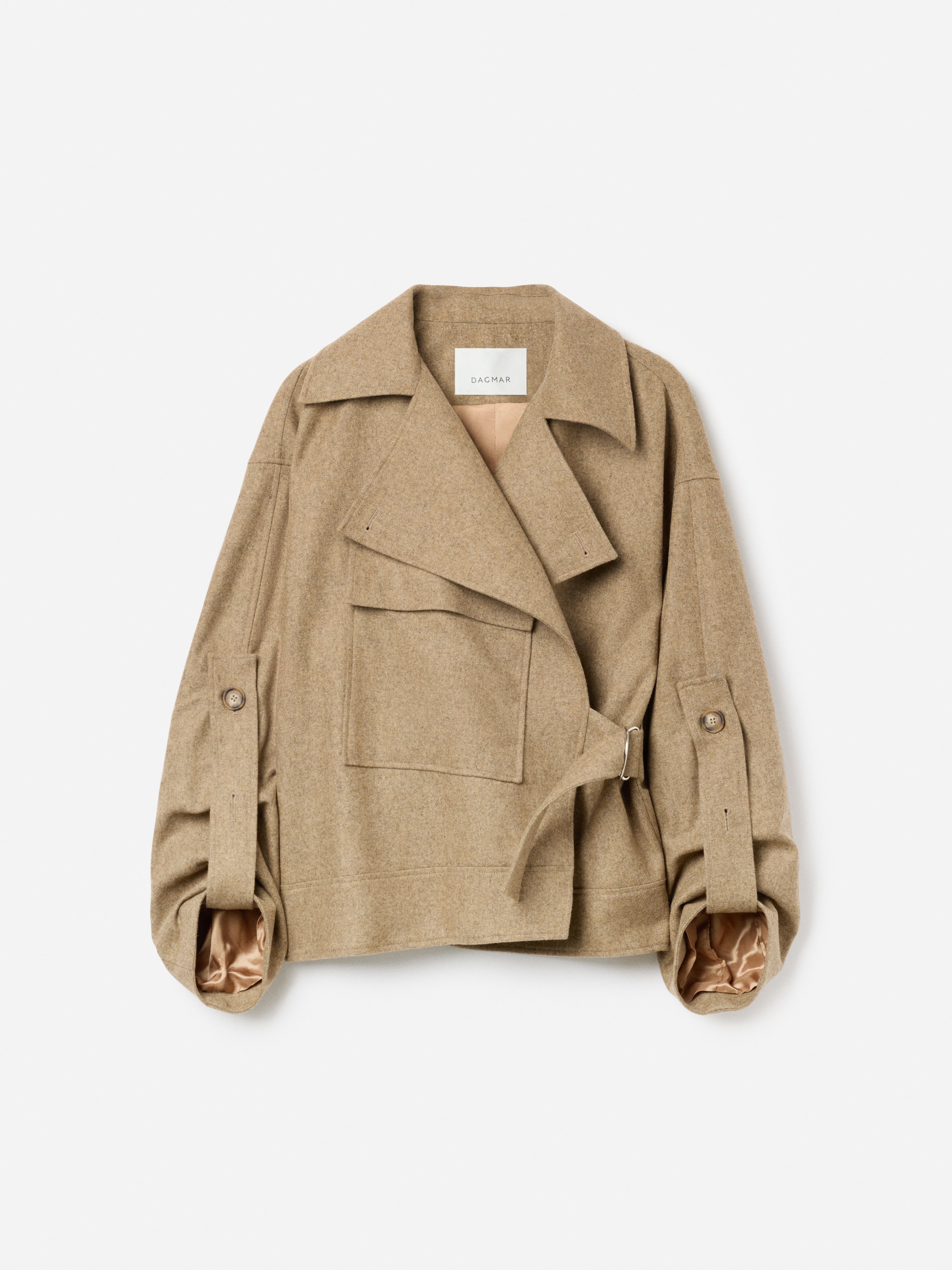 House Of Dagmar Aviator Wool Jacket In Brown