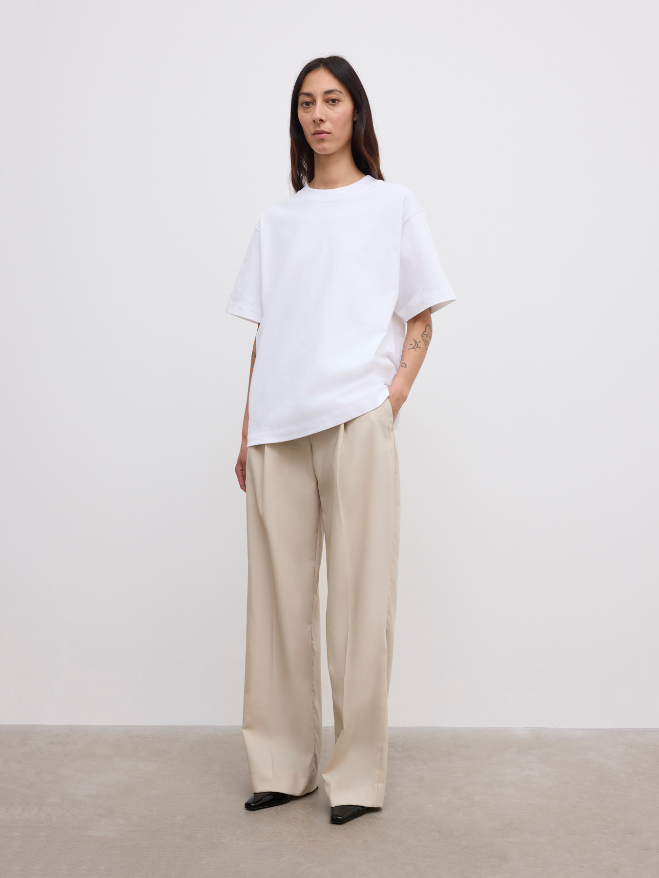 Cotton tee | House of Dagmar | White | Size XXS | 100% Organic cotton