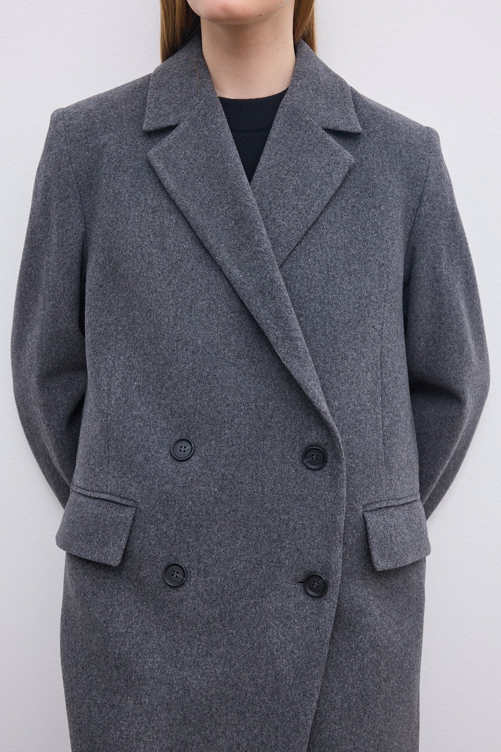 House Of Dagmar Double Breasted Coat In Blue