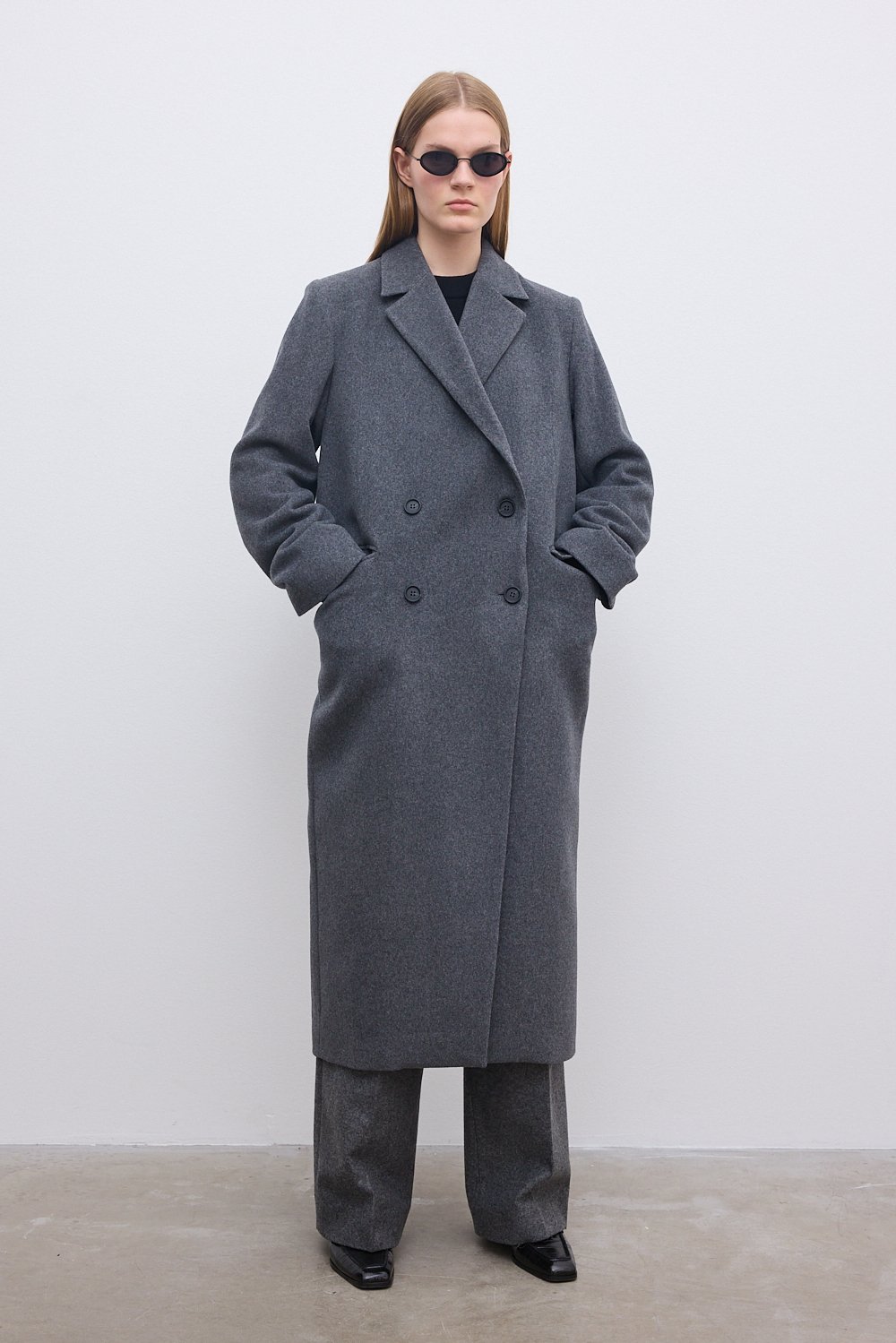House Of Dagmar Double Breasted Coat In Blue