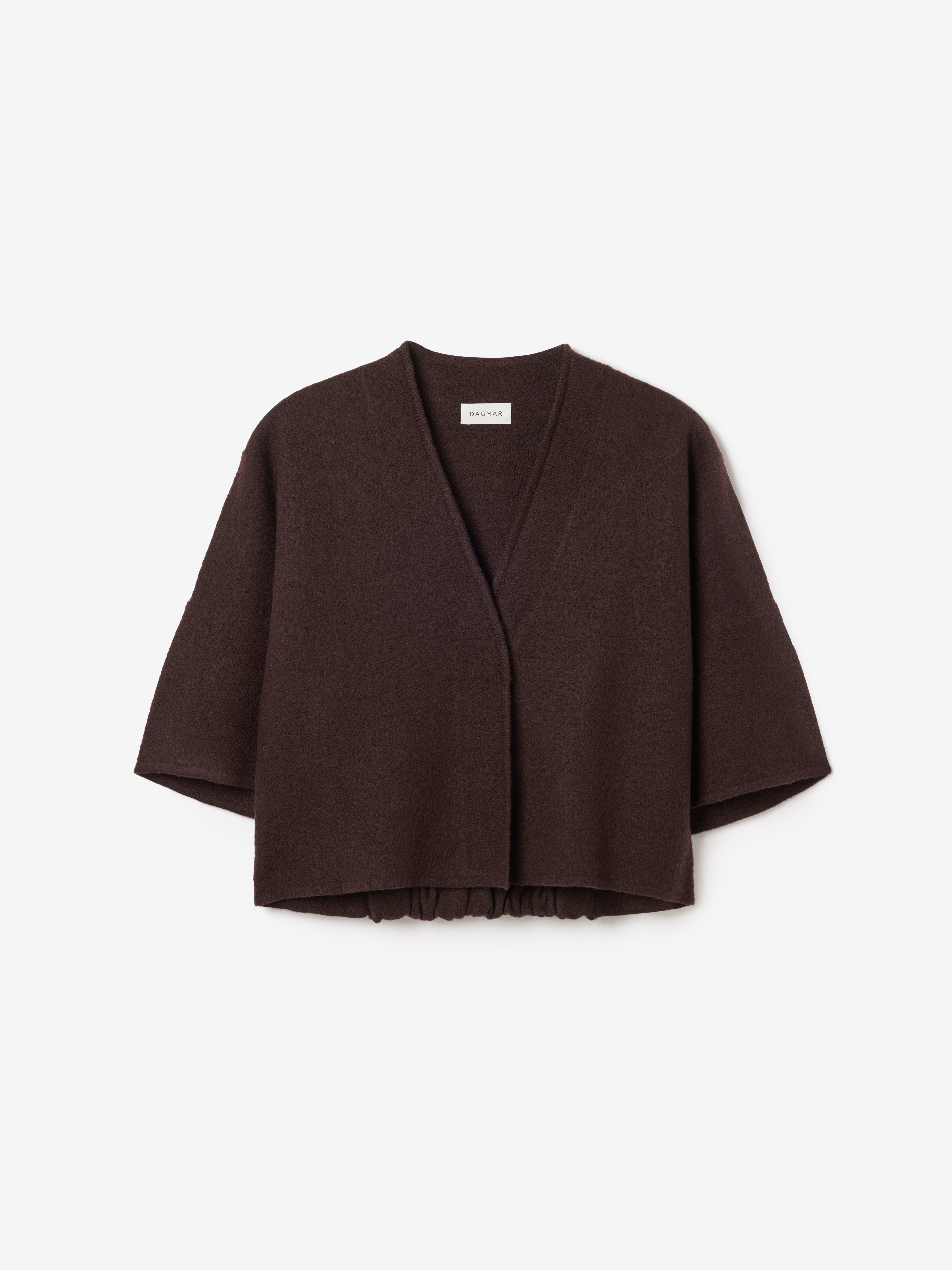 House Of Dagmar Short Wool Cardigan In Brown