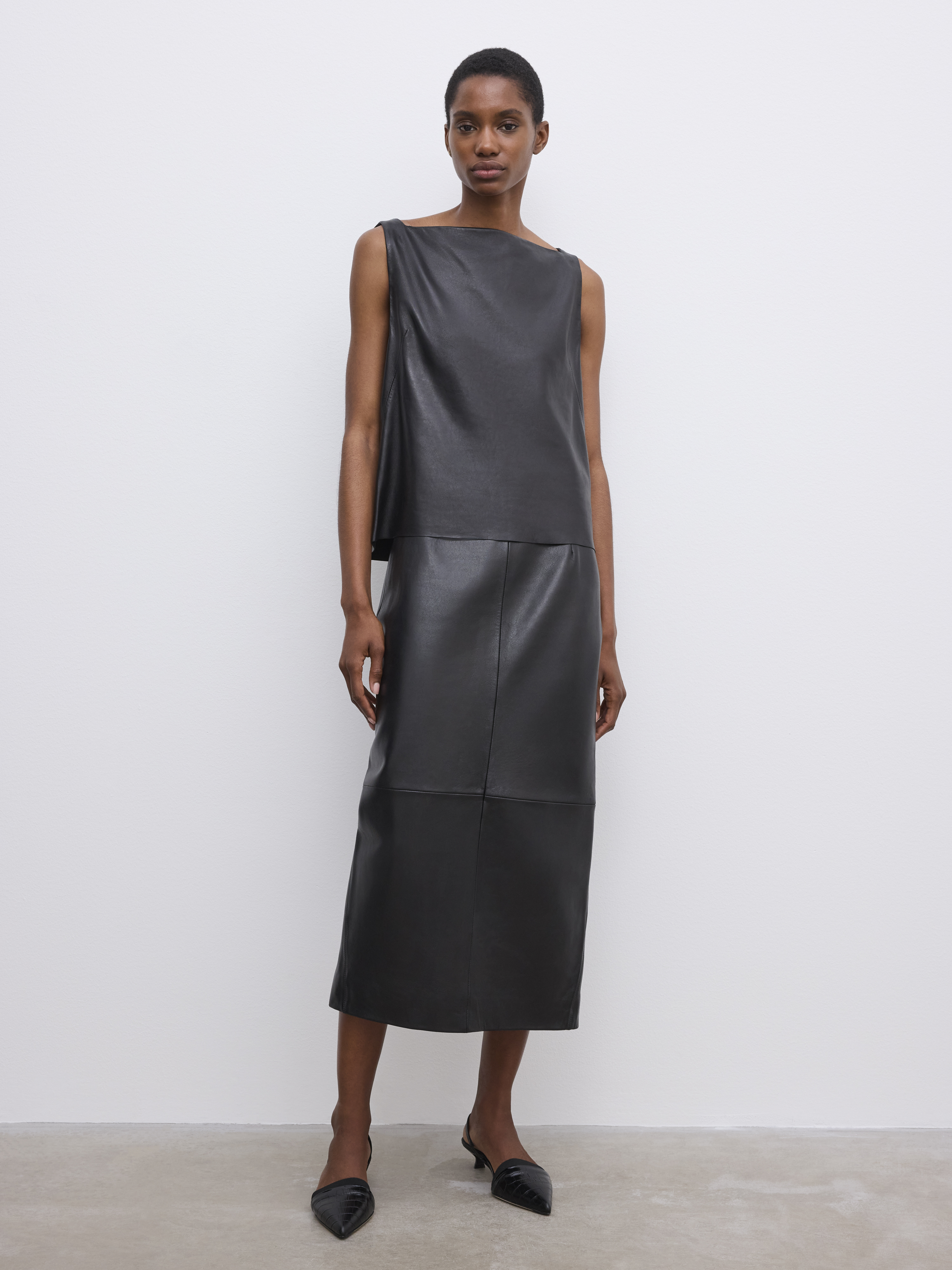 Shop - Leather Midi skirt - Official Online Store