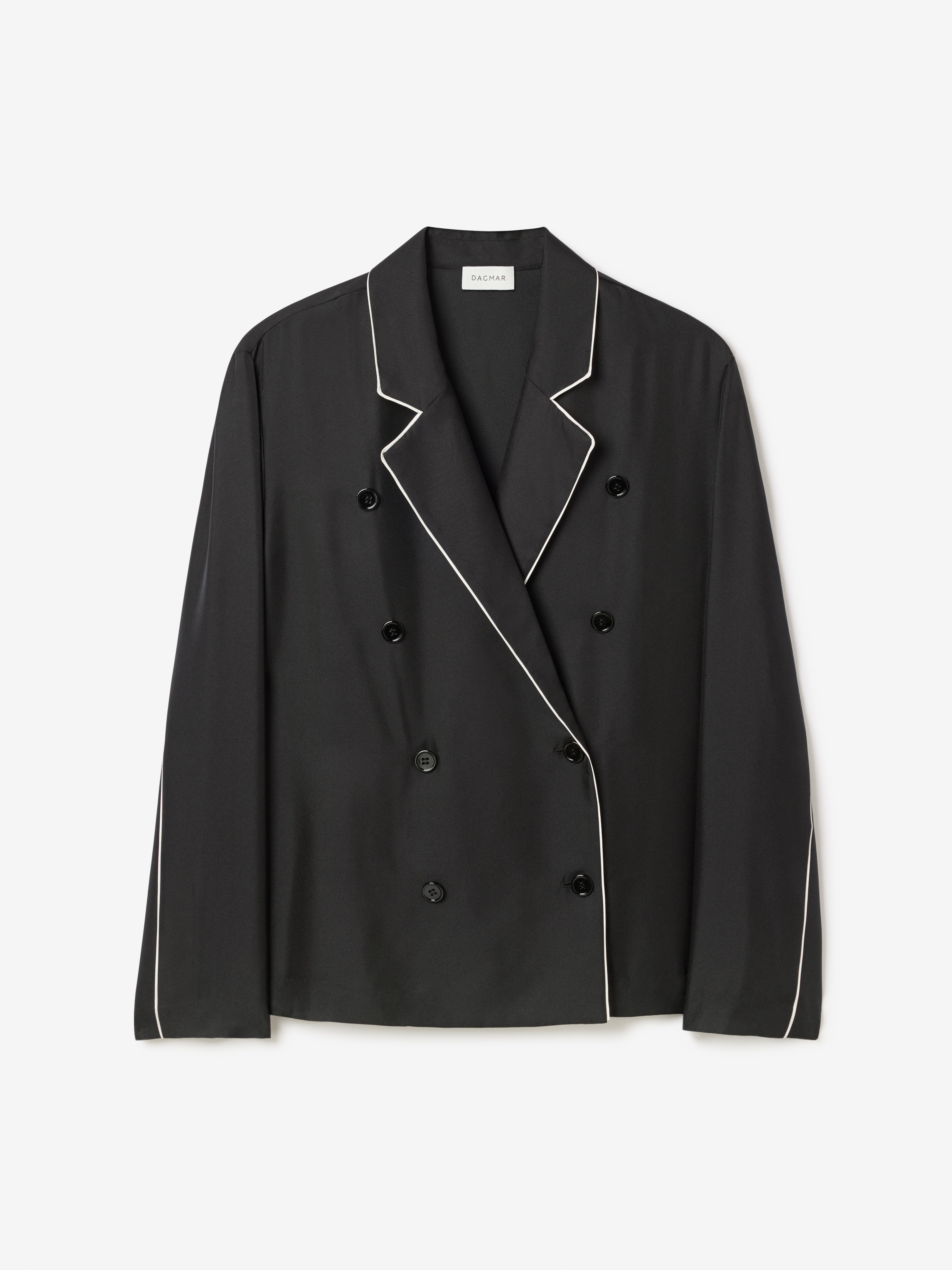House Of Dagmar Db Silk Blazer In Black