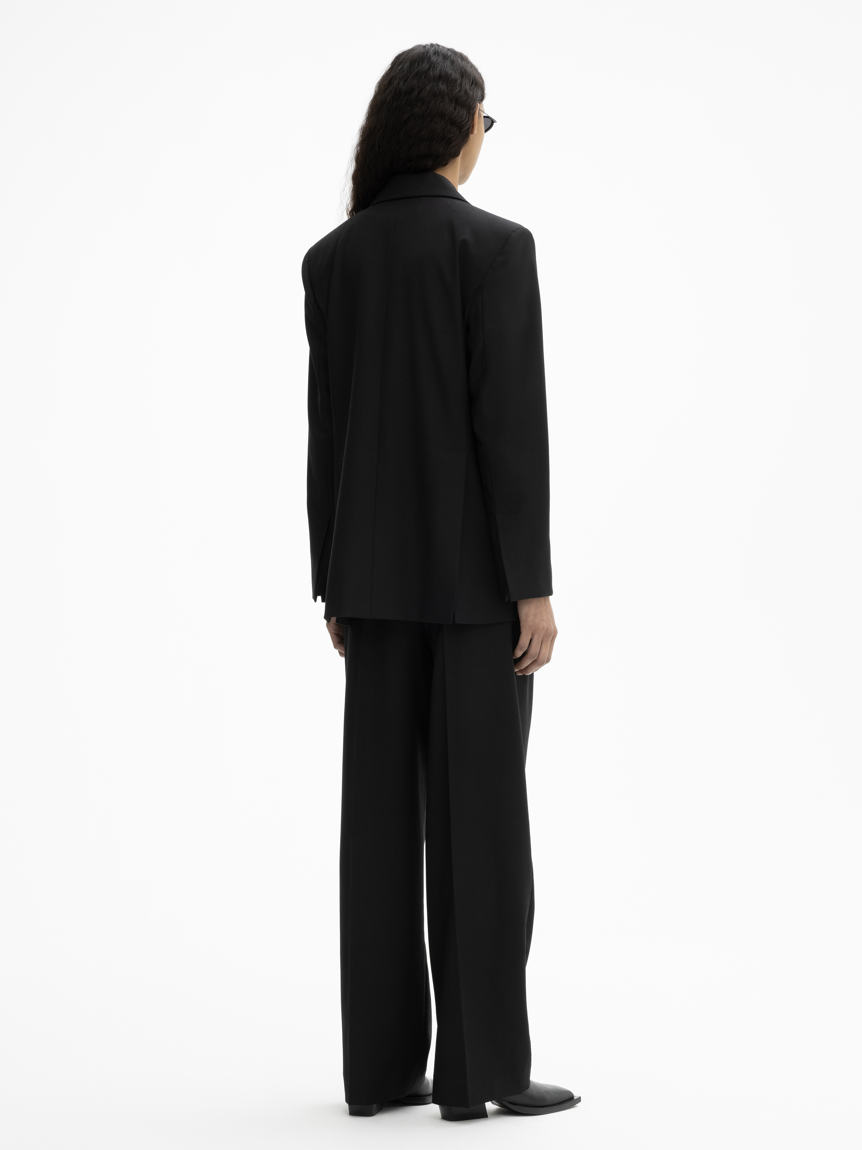 Wide Suit Trousers - Black